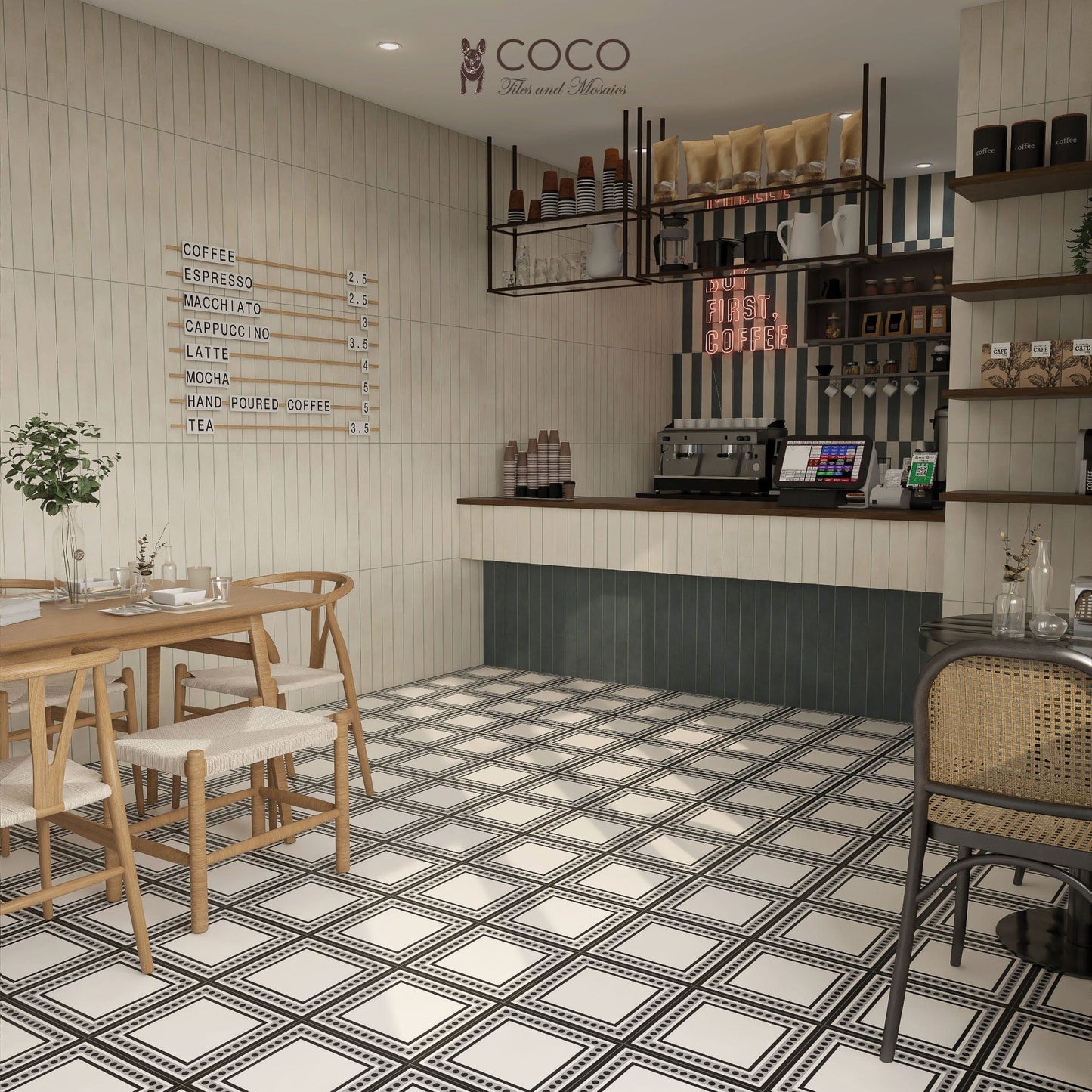 Modern Monochrome Series - Tuxedo Matte 300x300mm Porcelain Tile