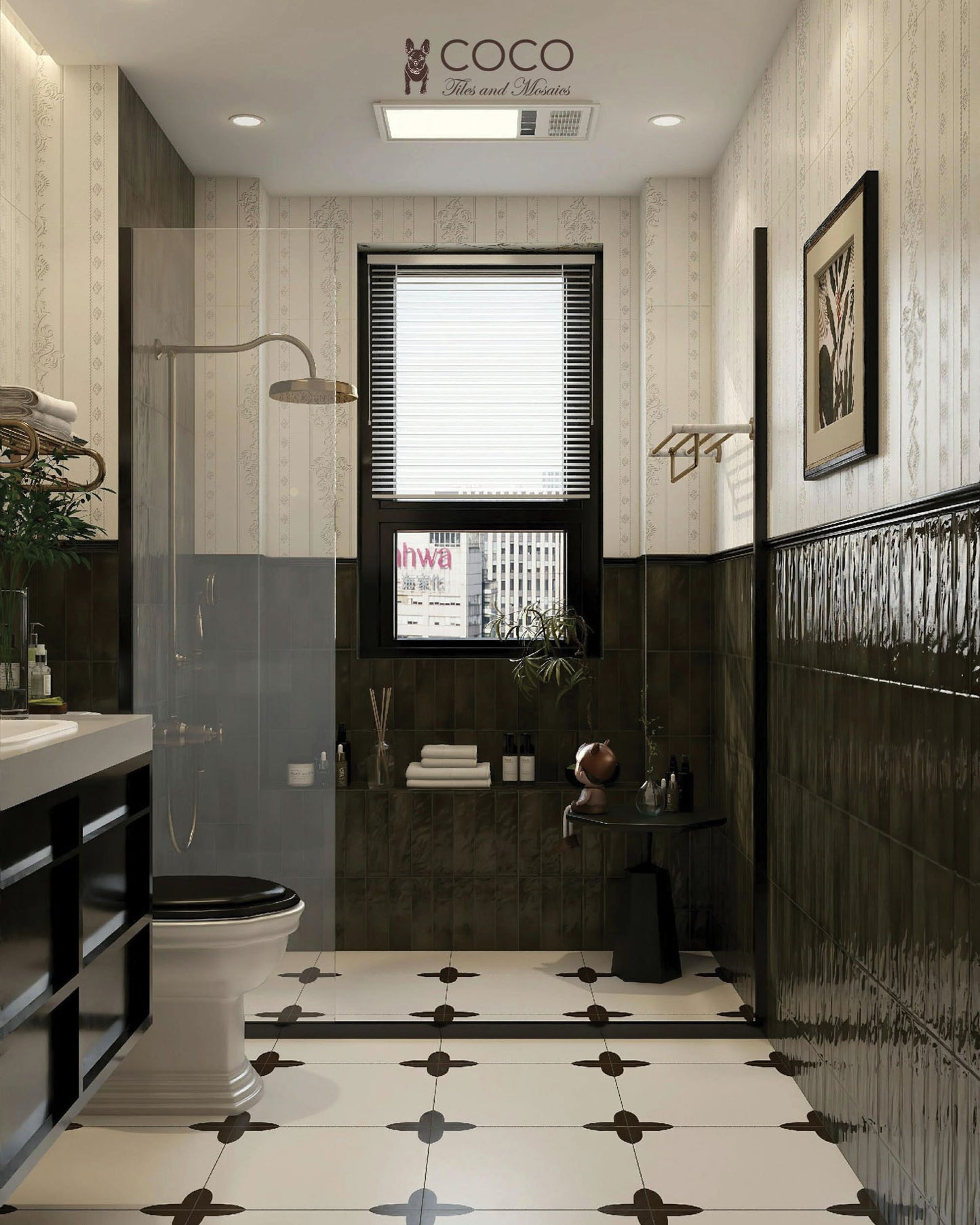 Moroccan Glaze Series - Ripple Smoke Gloss 400x800mm Porcelain Tile