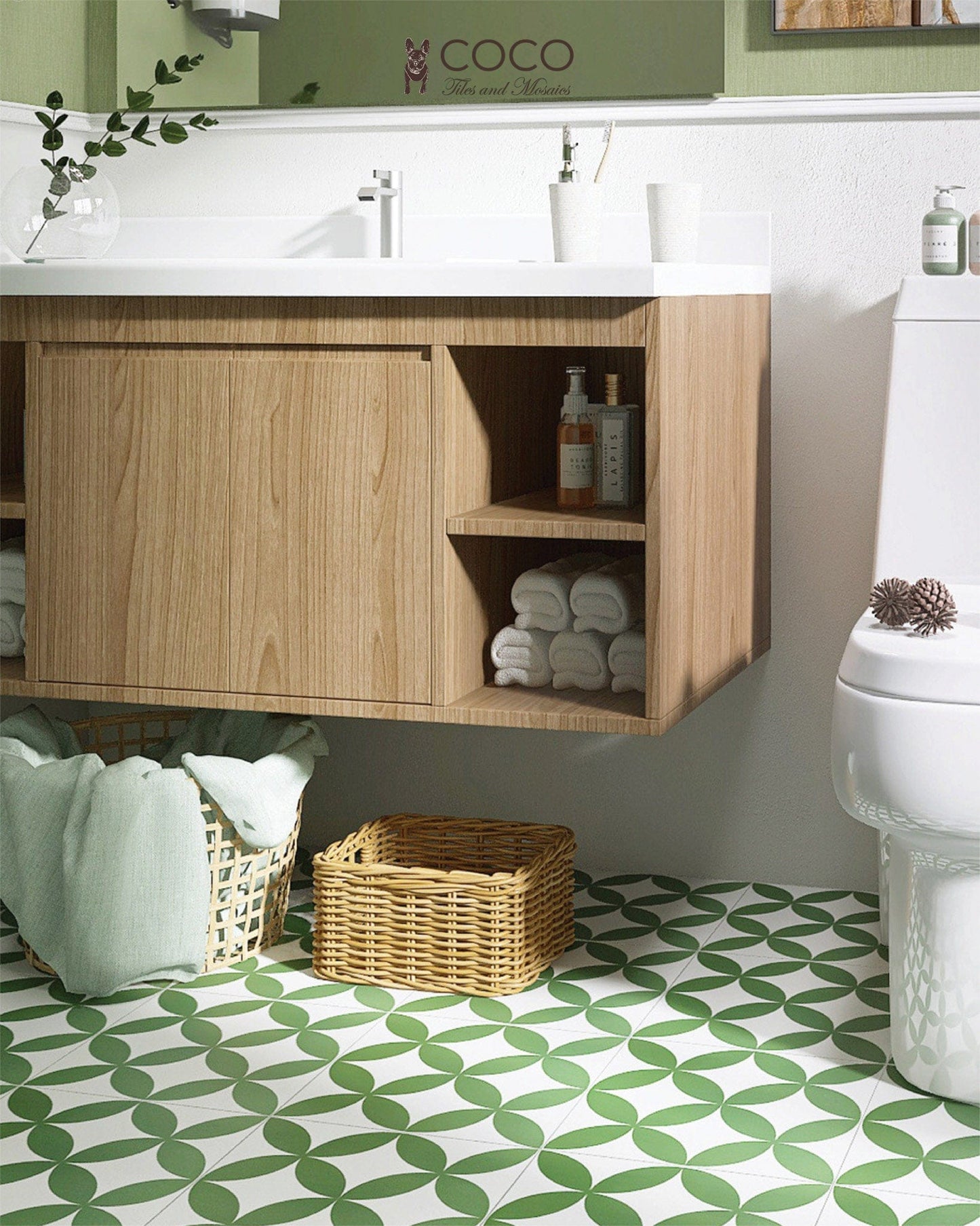 Green Magic Series - Lots of Love Satin 300x300mm Ceramic Tile