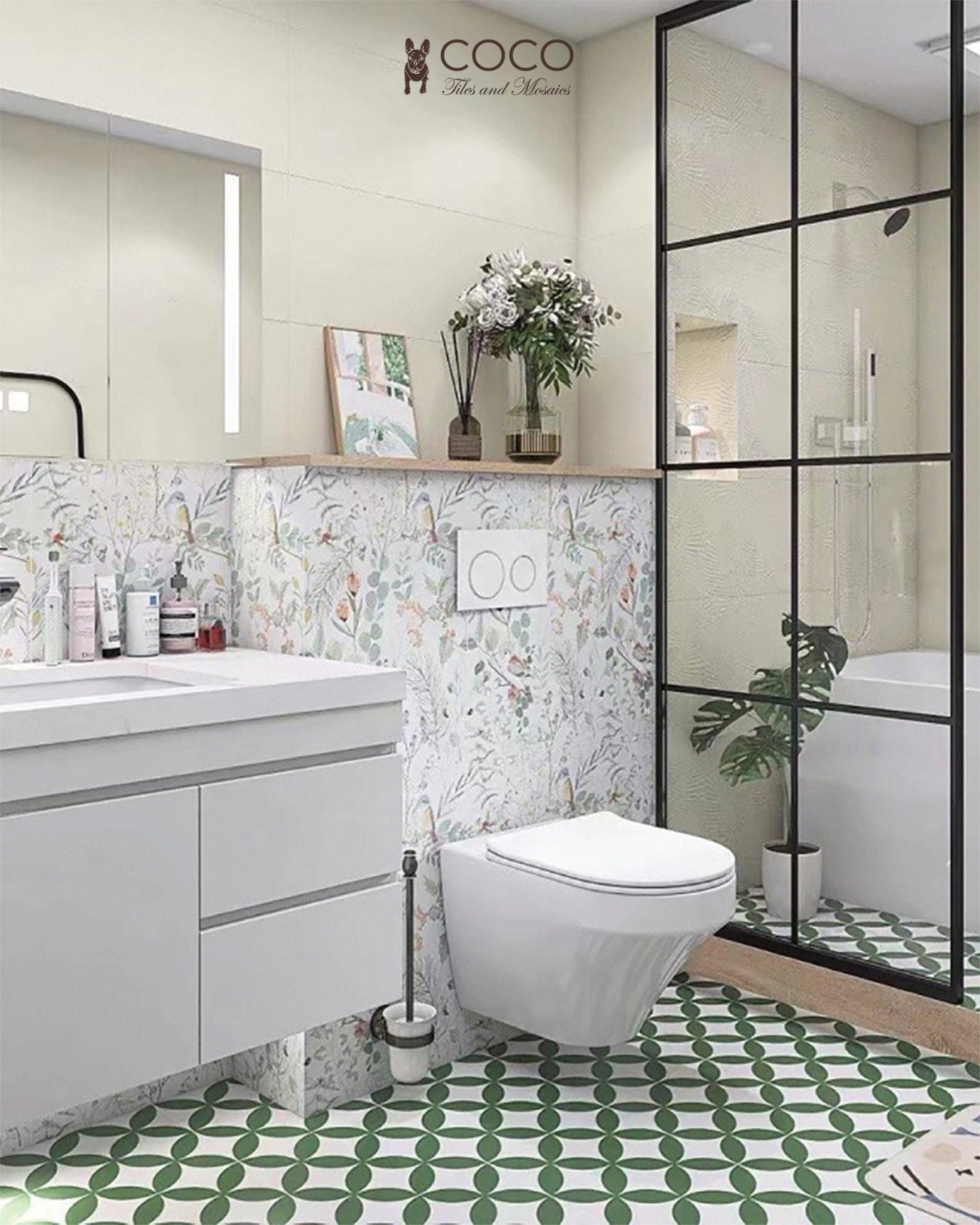 Green Magic Series - Lots of Love Satin 300x300mm Ceramic Tile