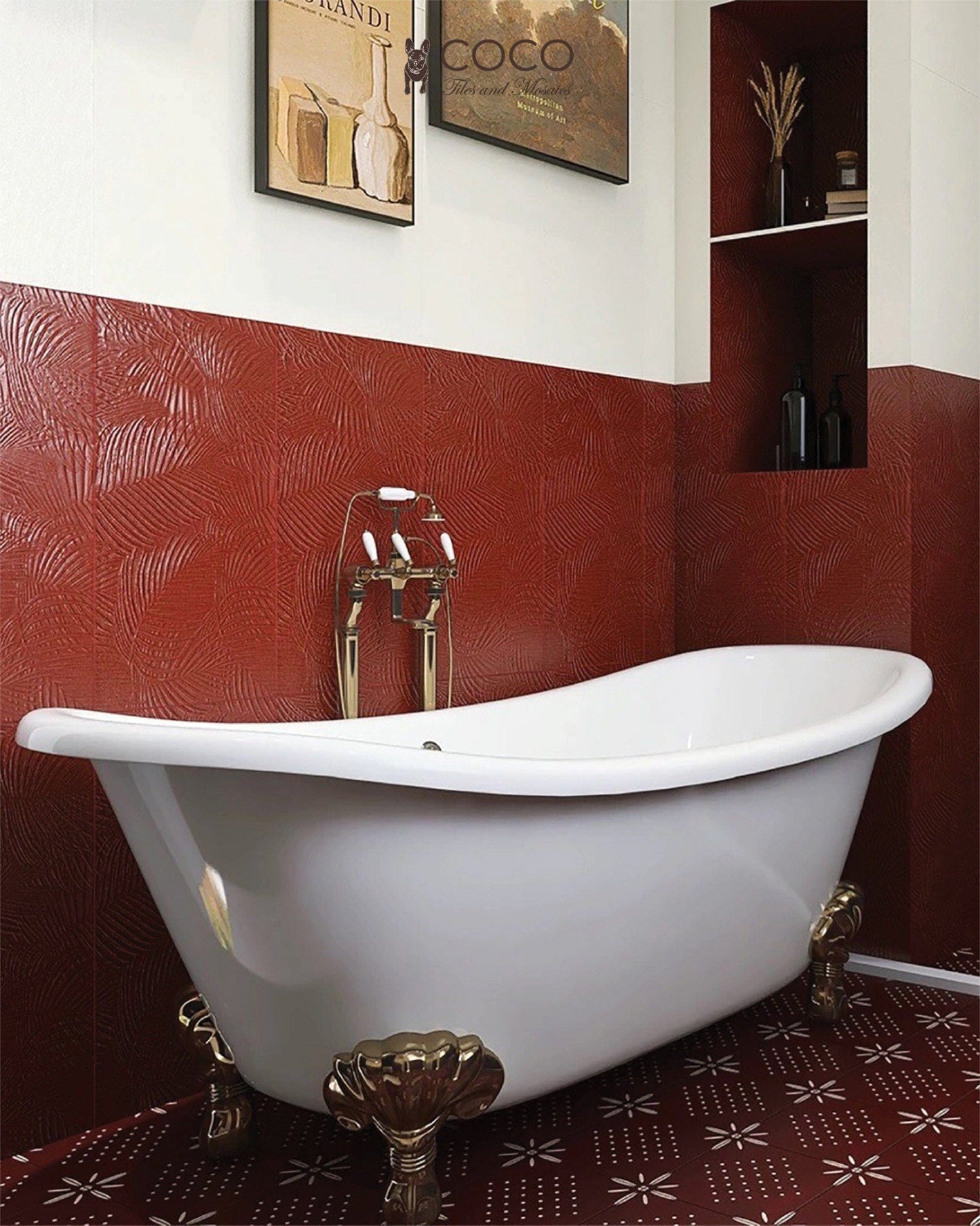 Mystery Lady Series - Sexy (Garden Party) 300x600mm Satin 3D Textured Ceramic Tile