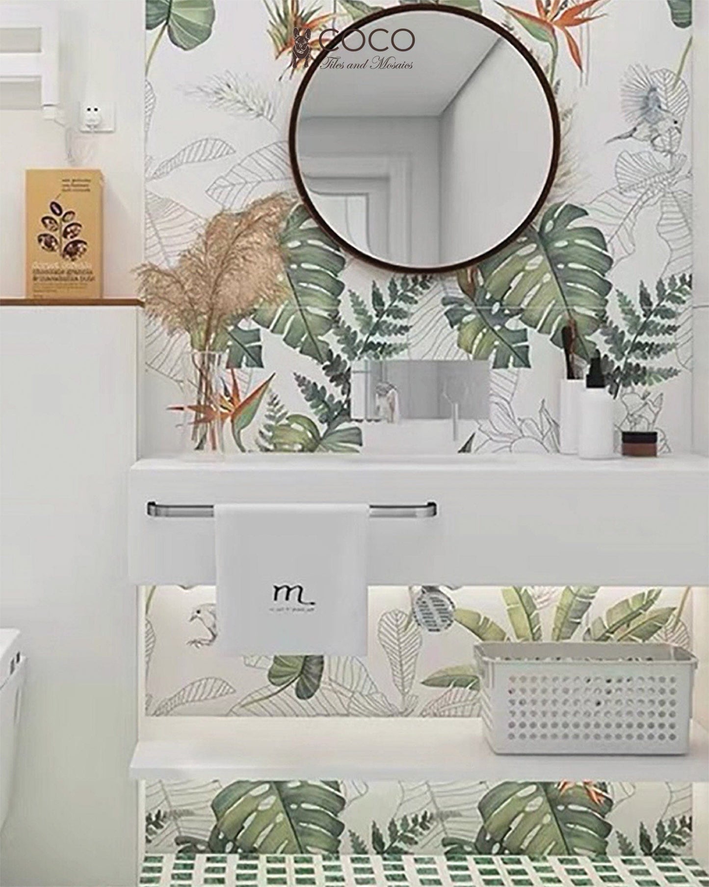 Bloom Series - Flora and Fauna Tropical Plants Collective Satin 400x800mm Ceramic Tile