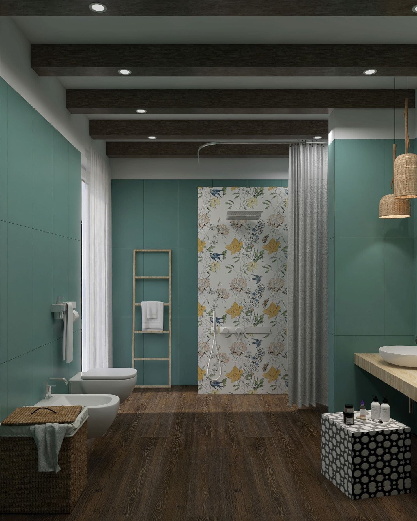 Bloom Series - Flora and Fauna Summer Flower Field Satin 400x800mm Ceramic Tile