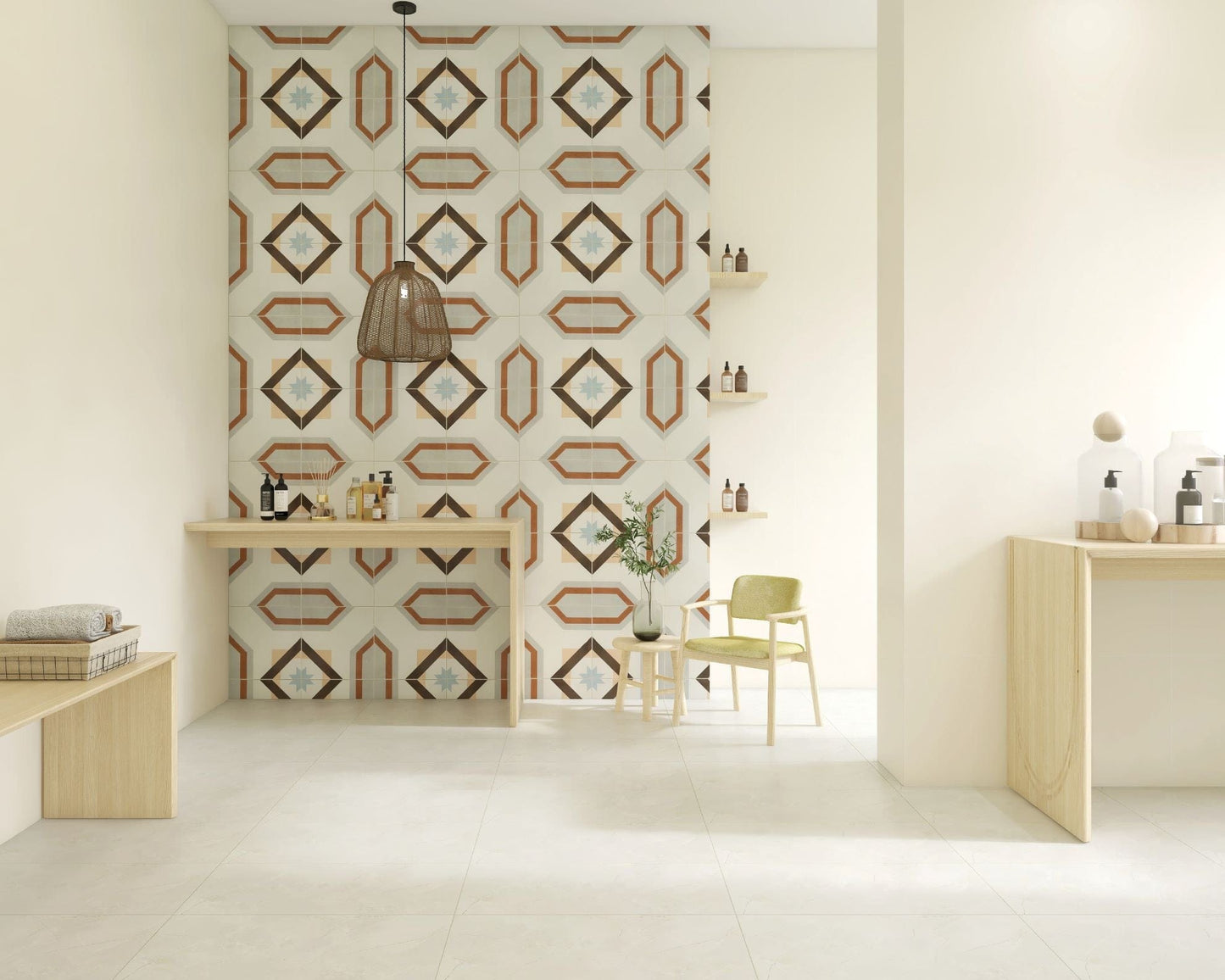 Coastal Colour Palette Series - Earth Tones White Blush Satin 400x800mm Ceramic Tile