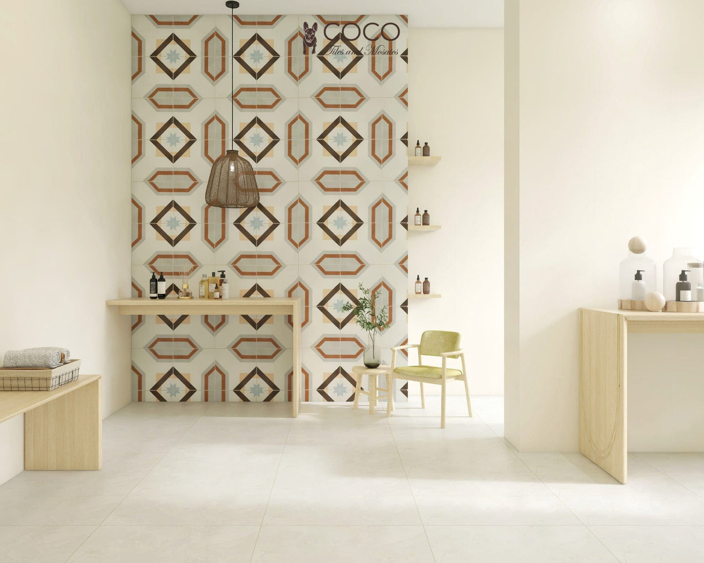 Geometry Bohemian Series - A Touch of Class Satin 300x300mm Ceramic Tile