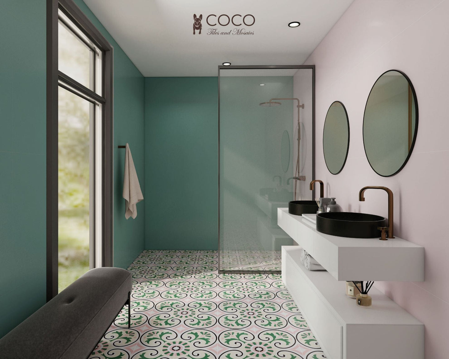 Coastal Colour Palette Series - Earth Tones Coastal Sea Green Satin 400x800mm Ceramic Tile