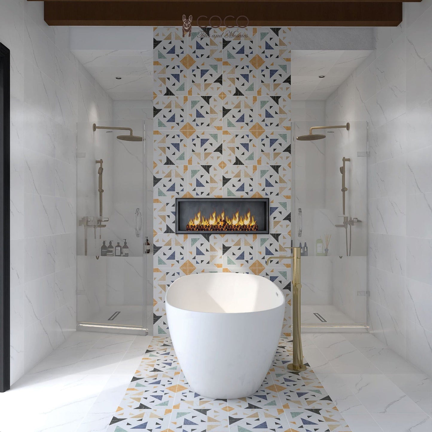 Geometry Bohemian Series - The Dance Floor Satin 300x300mm Ceramic Tile