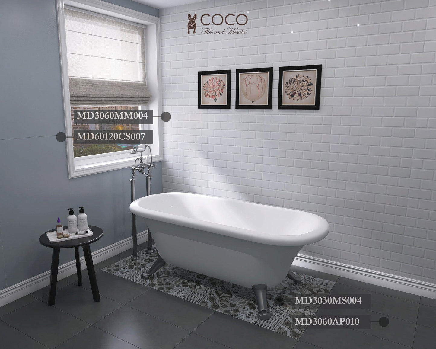 Artist's Palette Series - Space Grey Satin 300x600mm Ceramic Tile