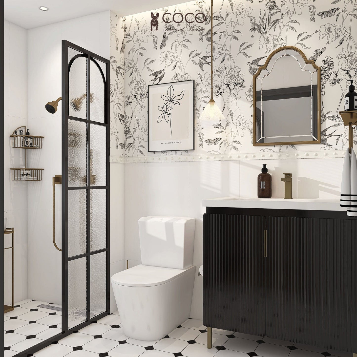 Decorative Raised Dots White Satin 50x300mm Border Tile