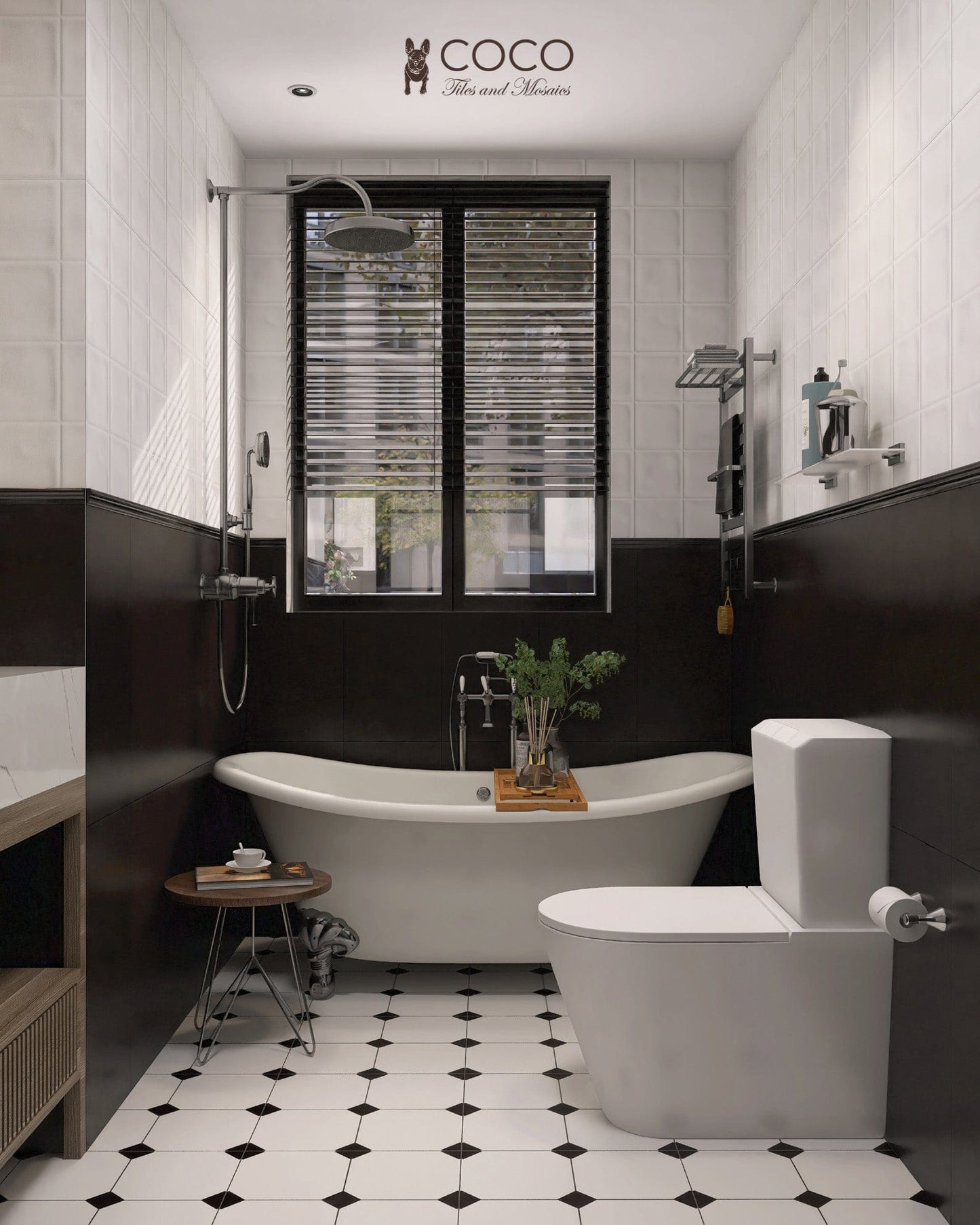 Metro Mod Series - Noir Quad Satin 400x400mm Porcelain Tile
