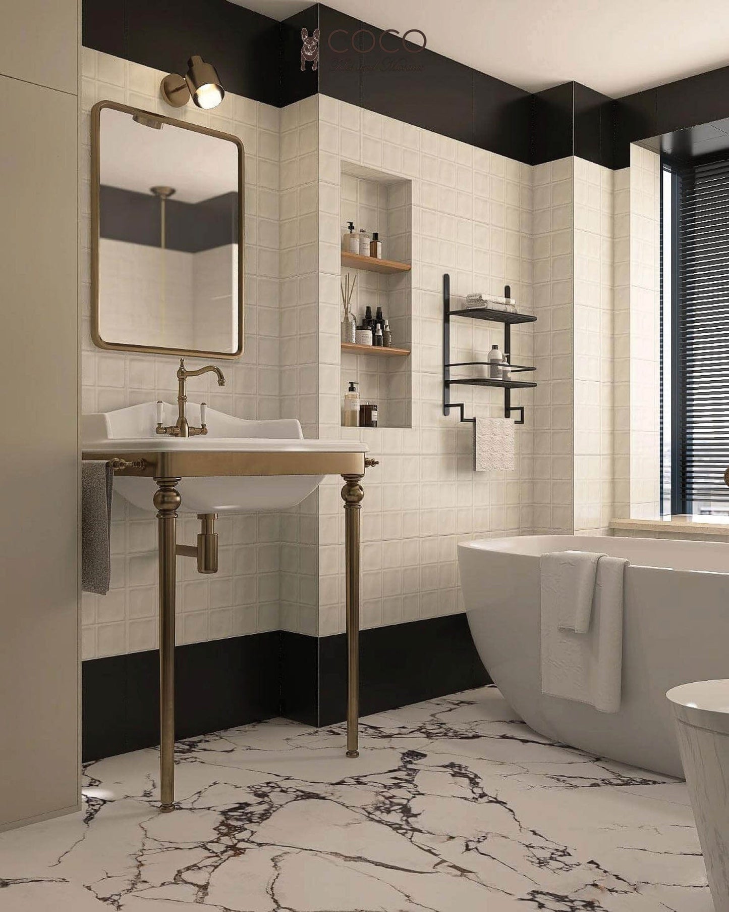 Earth Tone Colour Palette Series - Shadow Earth Satin 300x600mm Ceramic Tile