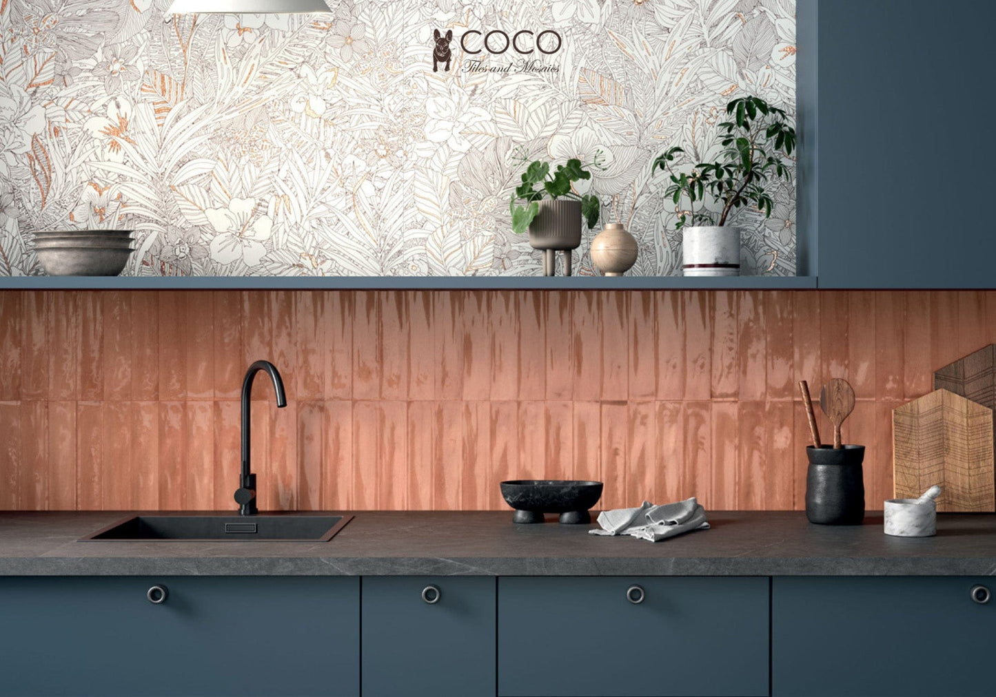 Wonderland Series - Coral Jungle Satin 500x1200mm Ceramic Tile