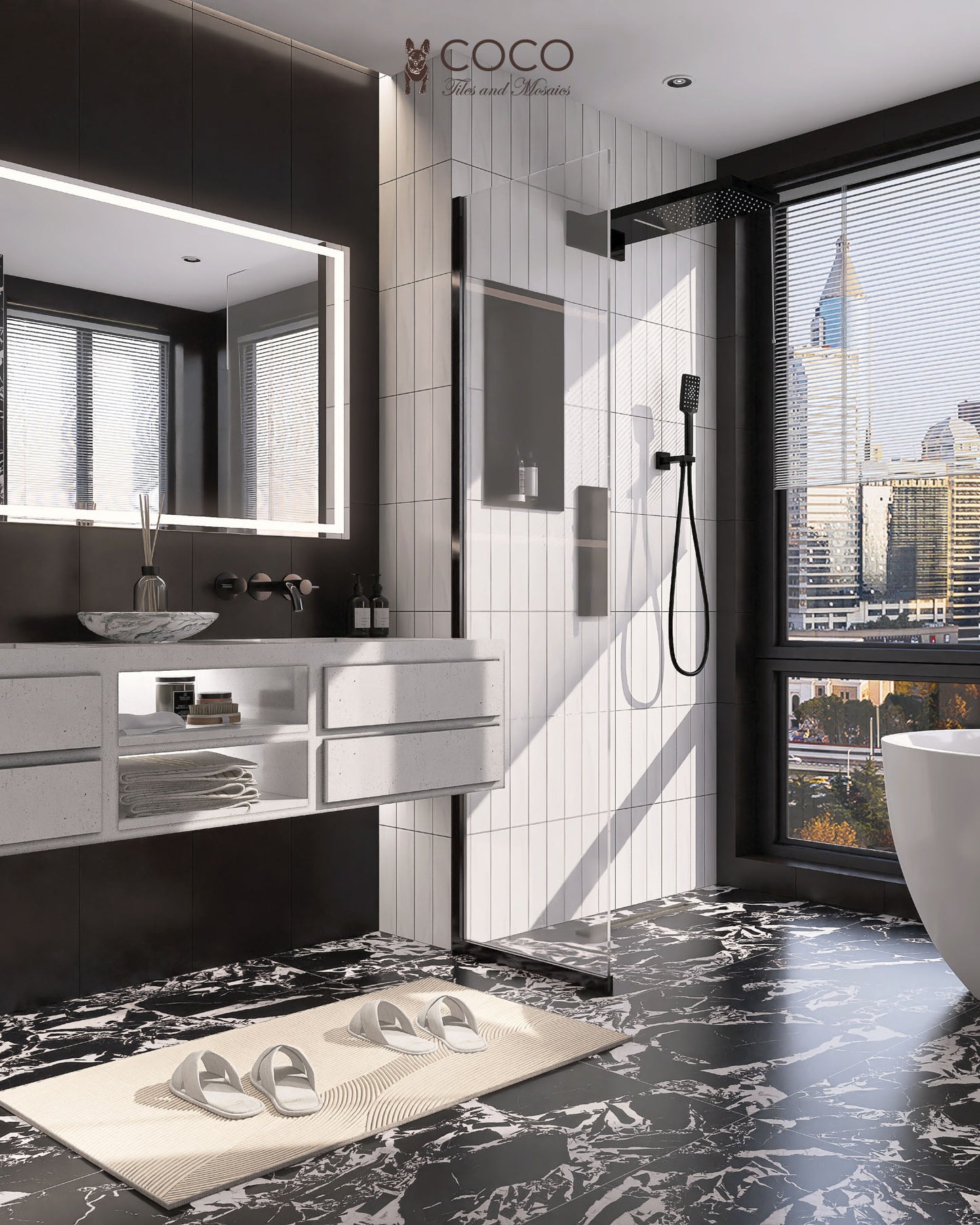 Stellar Veins Series - Arctic Pulse Satin 600x1200mm Porcelain Tile