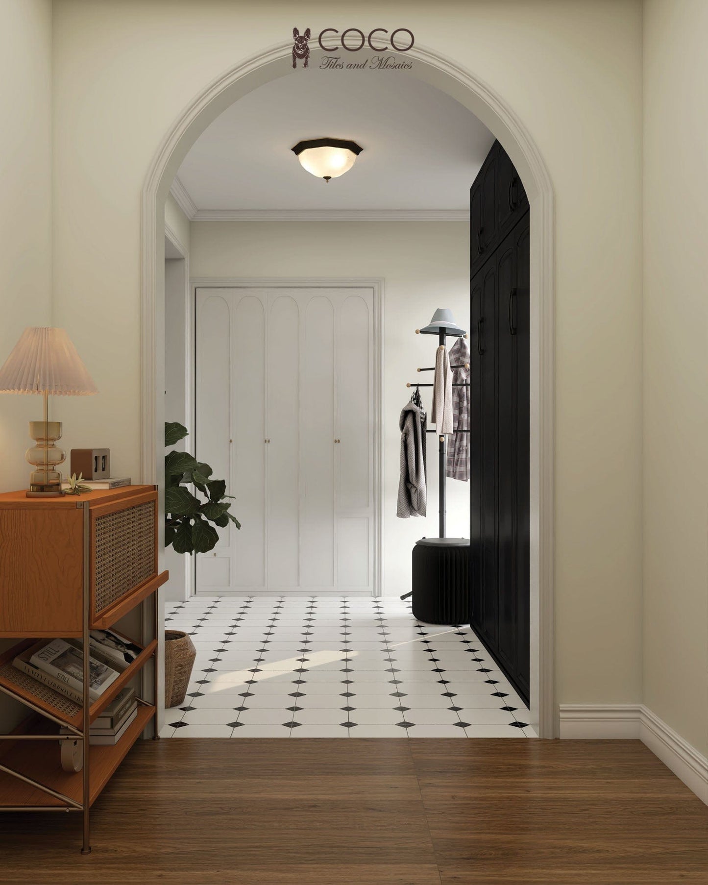 Metro Mod Series - Noir Quad Satin 400x400mm Porcelain Tile