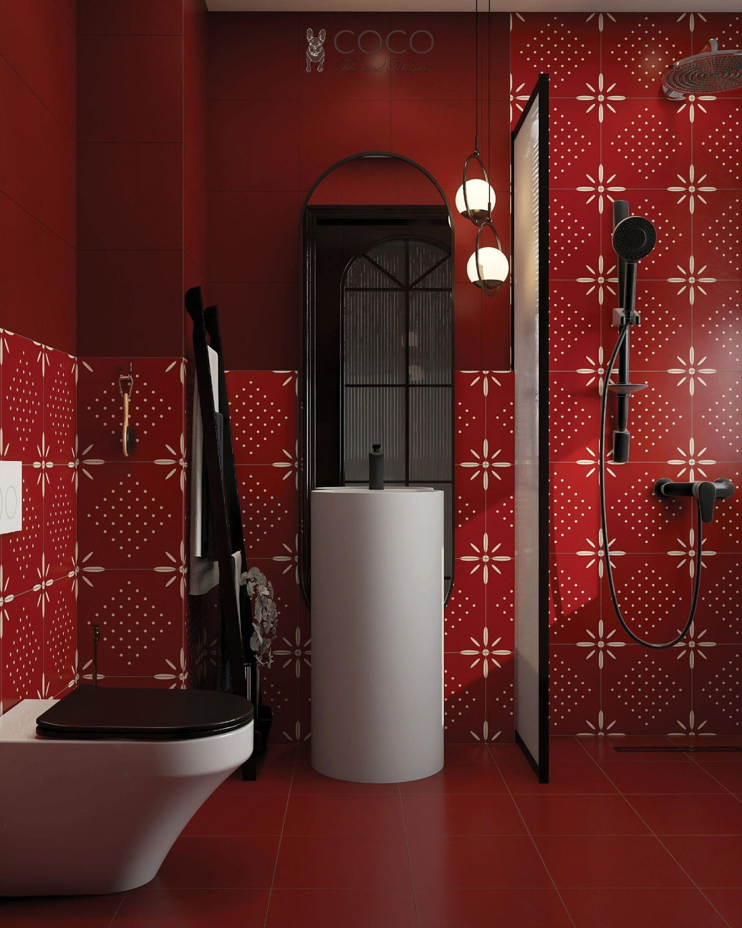 Little Lady Series - Red Dress Satin 300x300mm Ceramic Tile