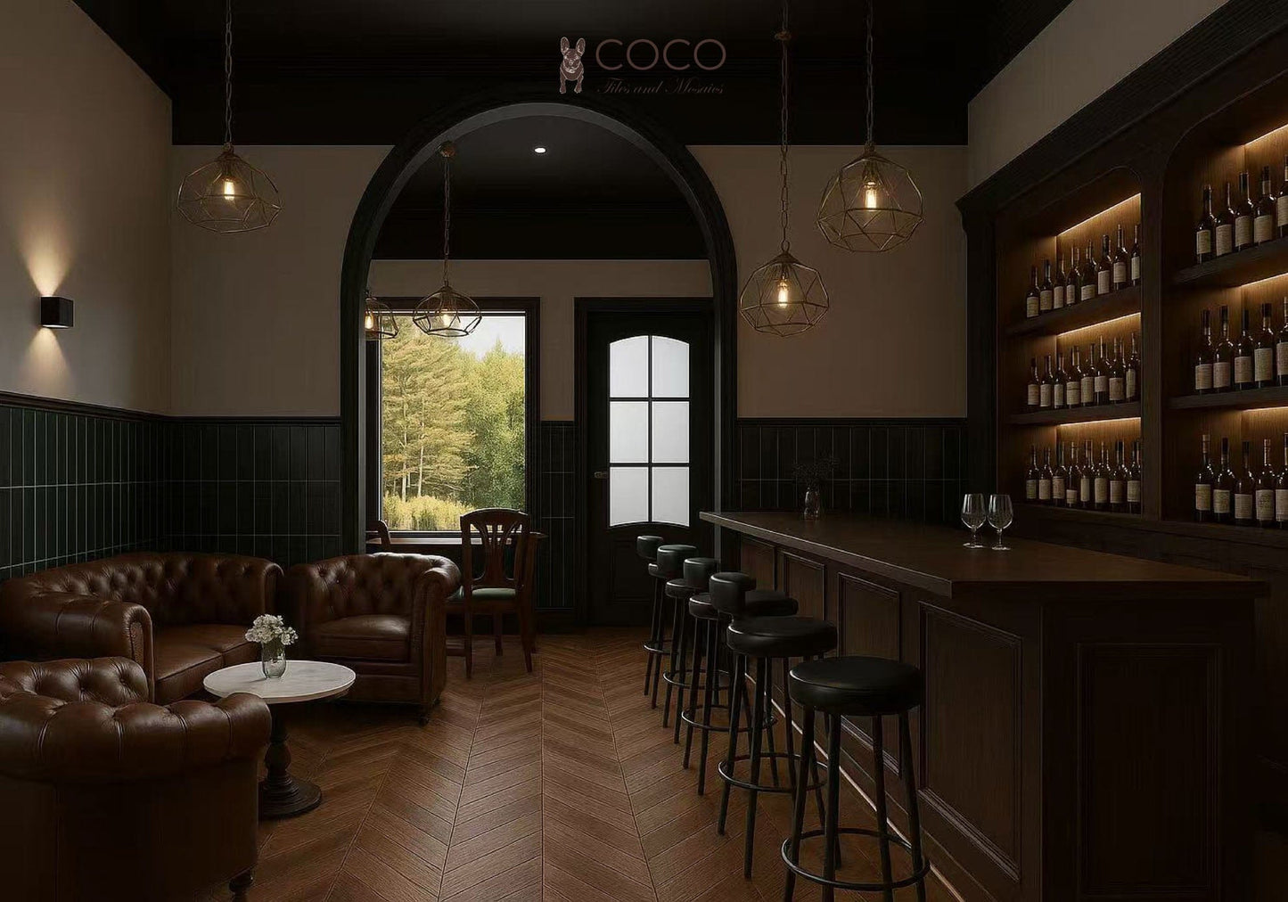 Grandeur Series - Autumn Arbour Chevron Matte 75x450mm Porcelain Tile