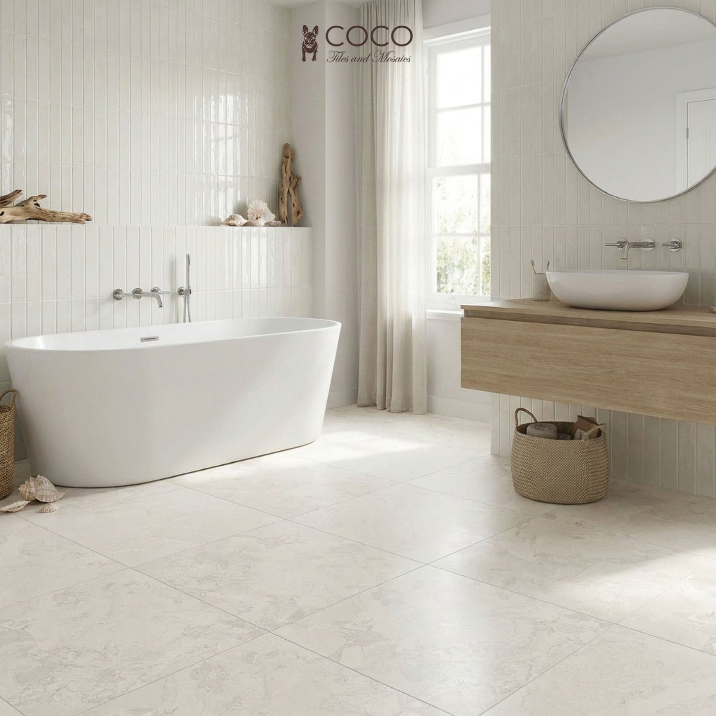 Coastline Series - Boardwalk Shell Gloss 400x800mm Porcelain Tile