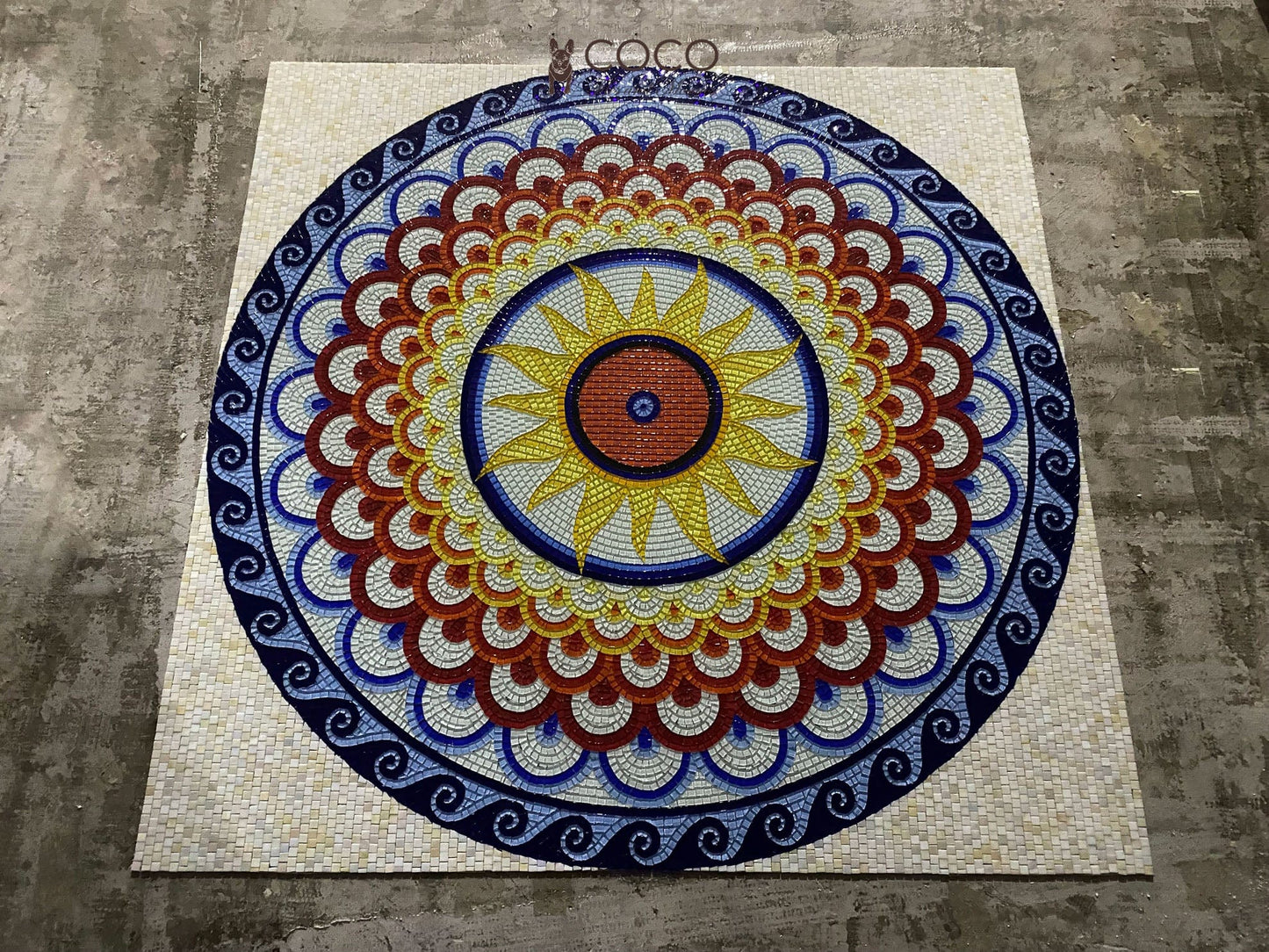 Cosmic Spiral Mosaic Tile