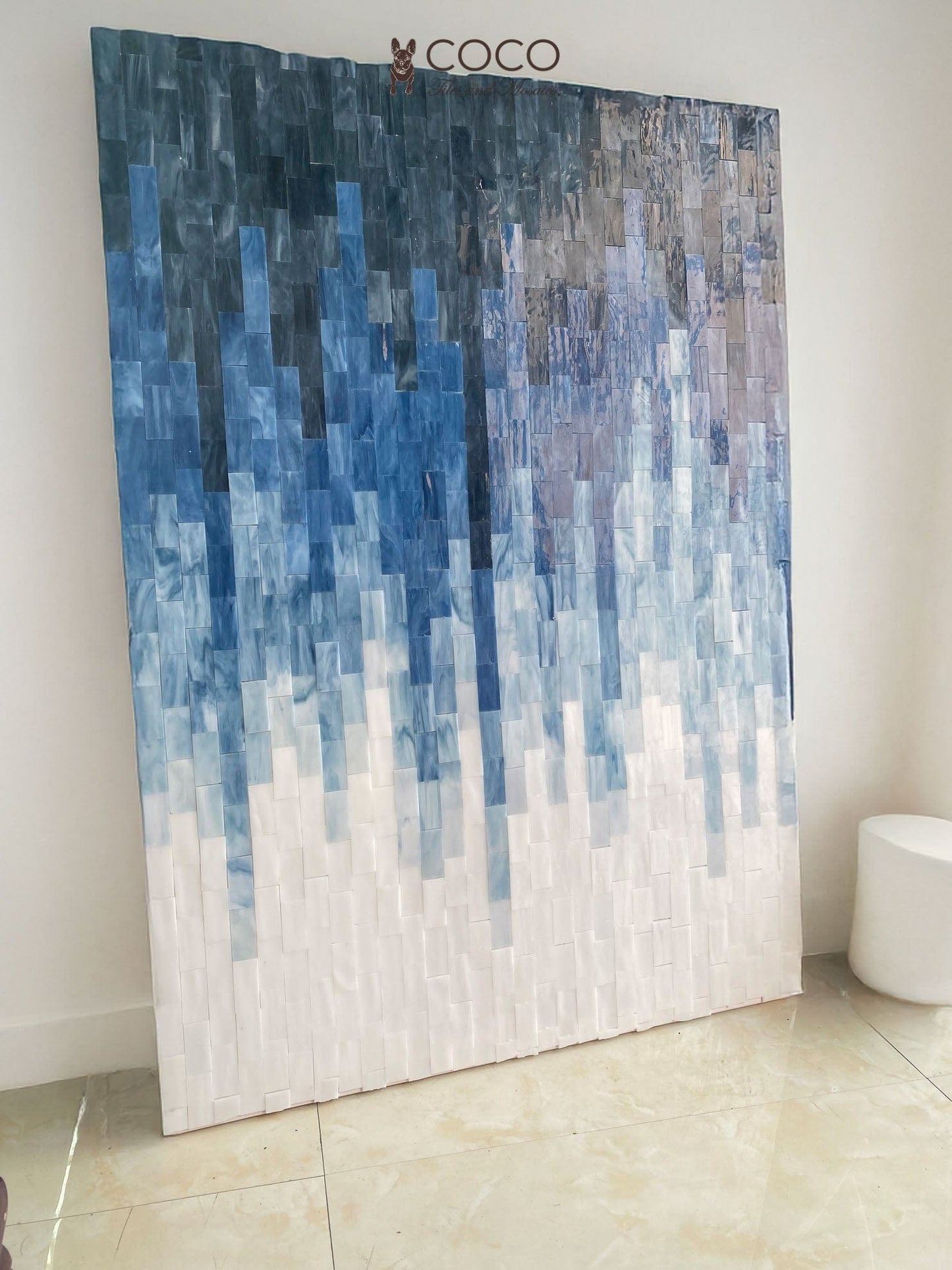 Depths of Blue Mosaic Mural