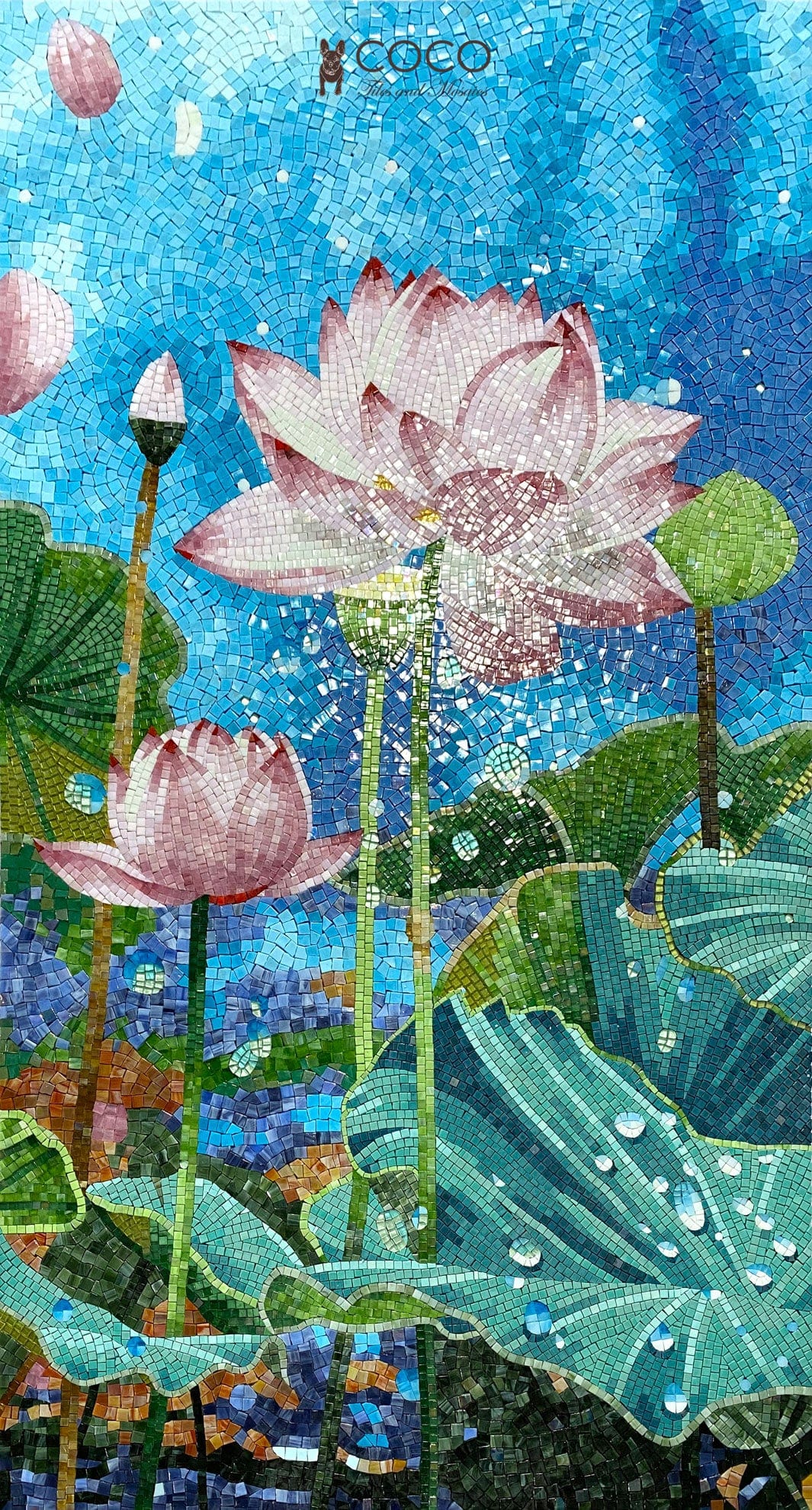 The Lotus Awakening Mosaic Art