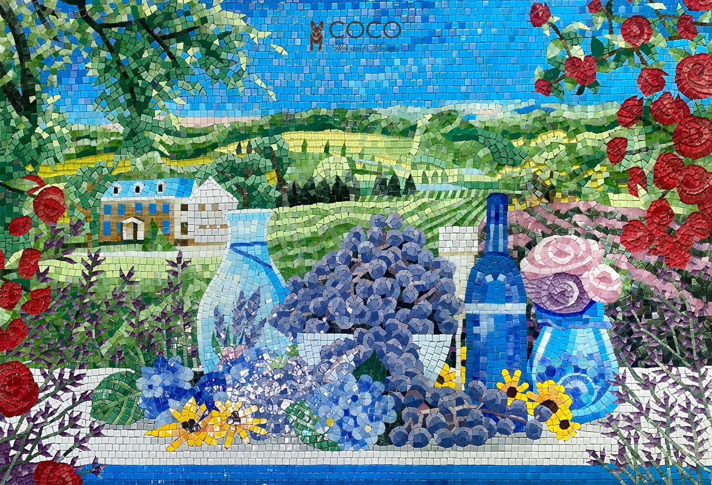 Grapes & Roses Mosaic Art