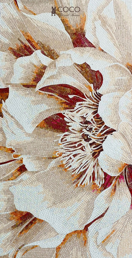 Rustic Petal Dance Mosaic Tile Art