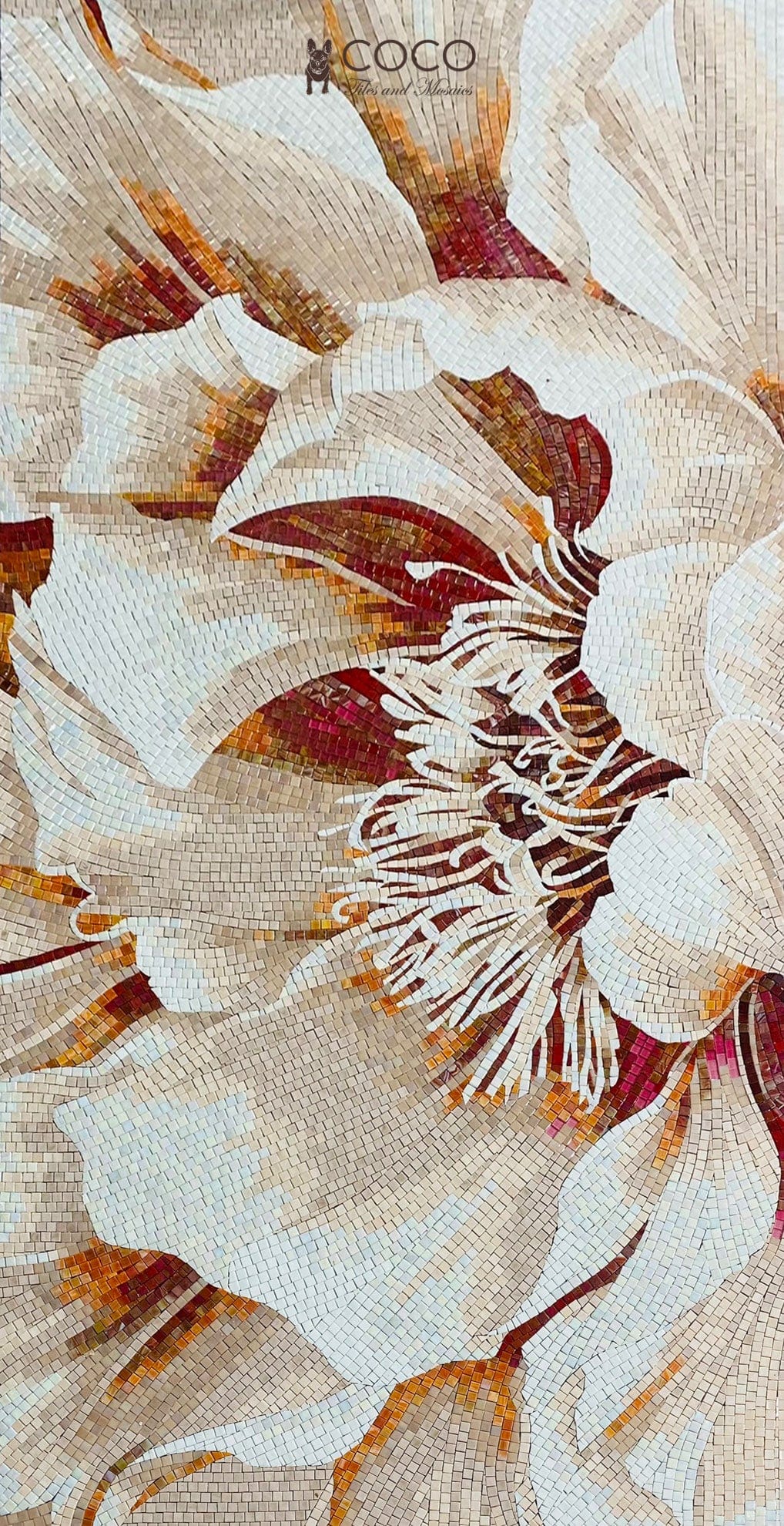 Rustic Petal Dance Mosaic Tile Art