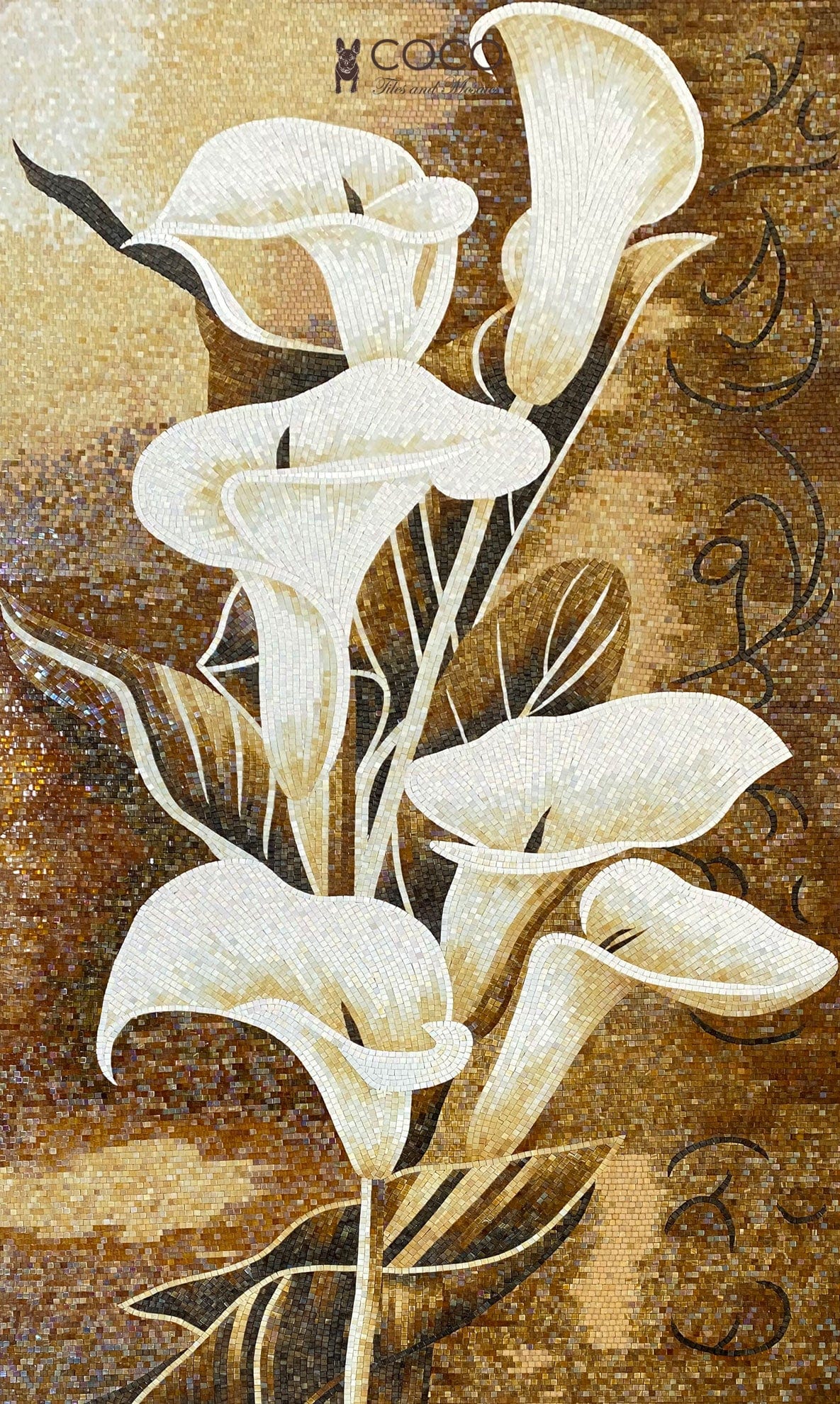 Sunset Serenity Lilies Artistic Mosaic