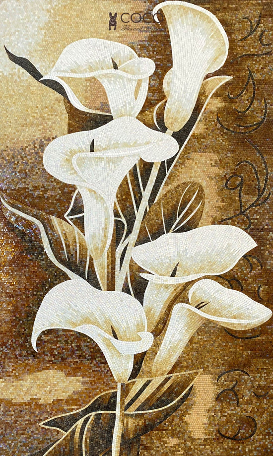 Sunset Serenity Lilies Artistic Mosaic