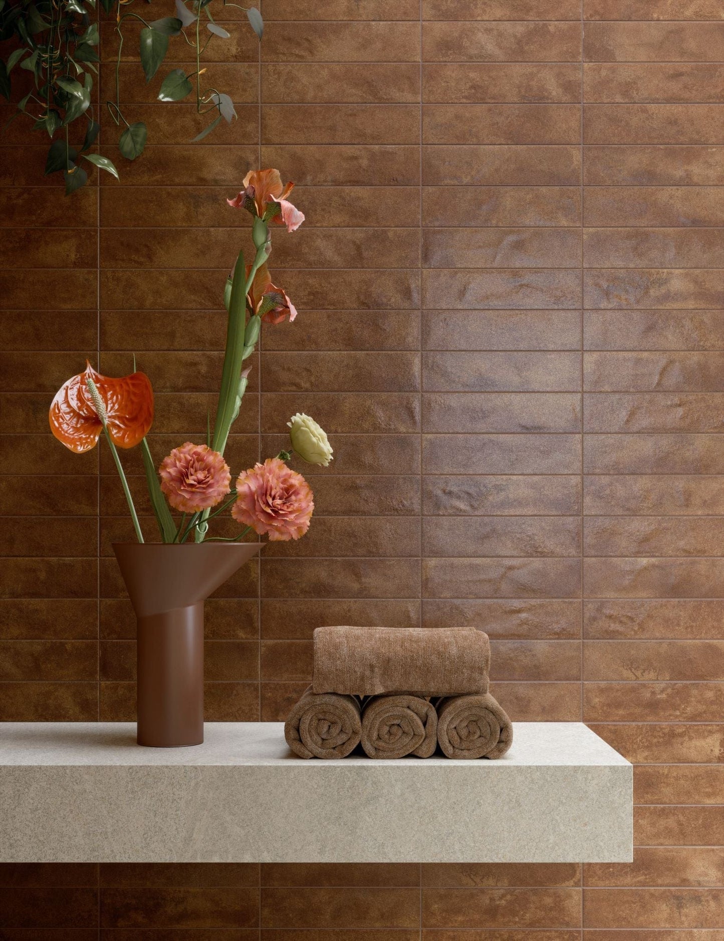 Fire & Earth Series - Bronzed Ember Matte 60x240mm Porcelain Tile