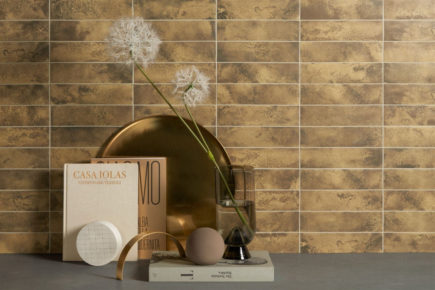Fire & Earth Series - Burnished Gold Matte 60x240mm Porcelain Tile