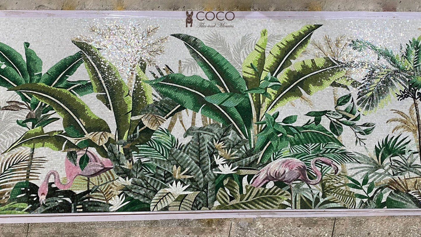 Flamingo Eden Mosaic Wall Art
