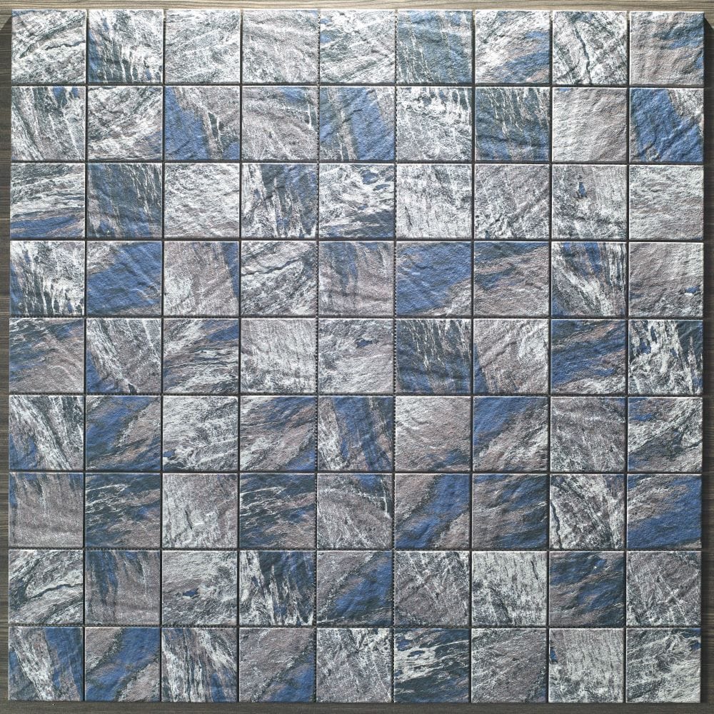 CoCo & Breezy Series - Breaking Waves Gloss 97x97mm Porcelain Mosaic Pool Tile