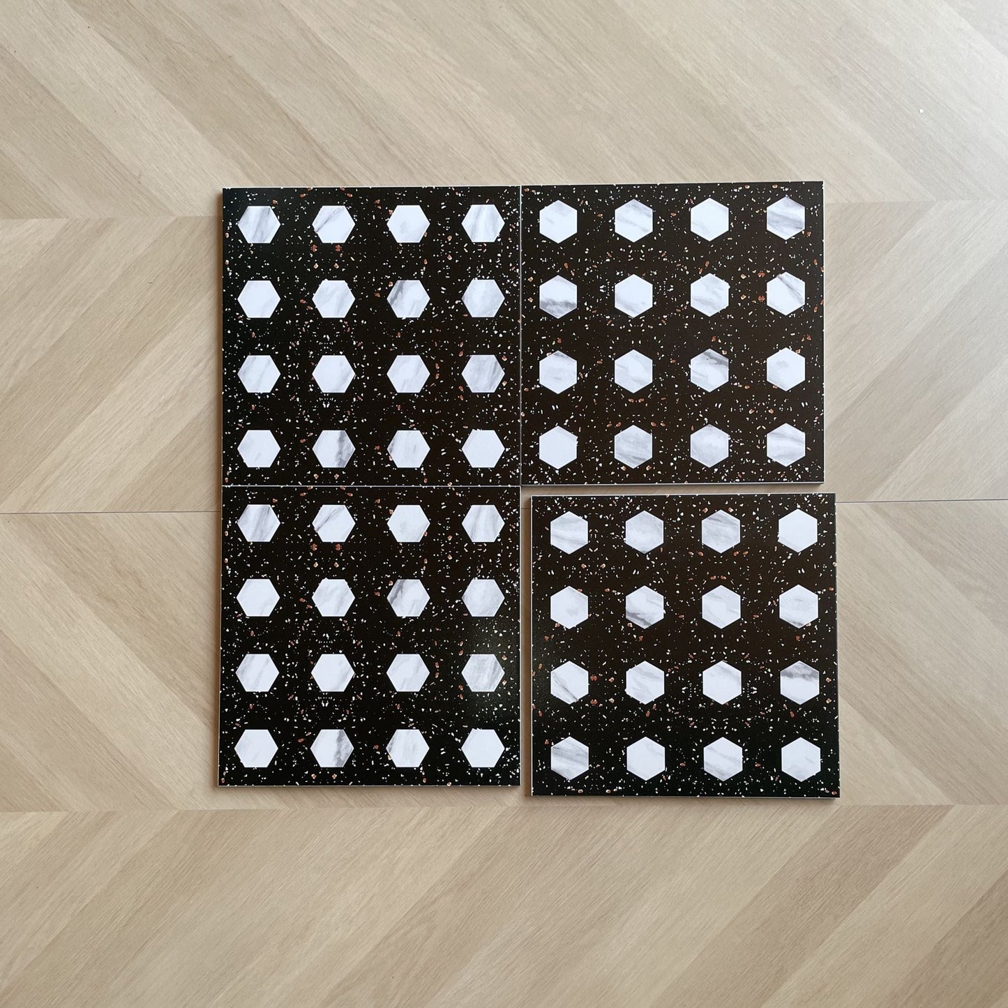 Living Style Series - Black Magic Satin 300x300mm Ceramic Tile