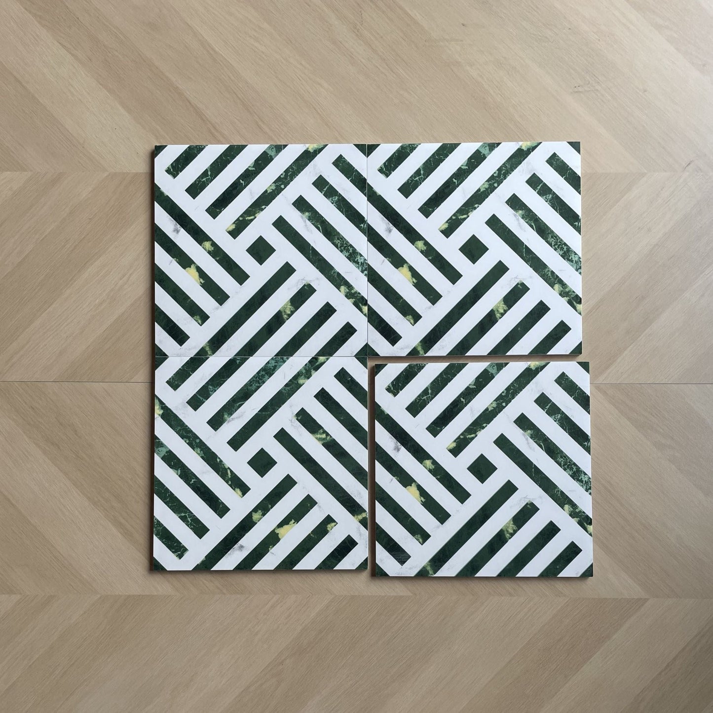 Green Magic Series - Green Stripe Jade Satin 300x300mm Ceramic Tile