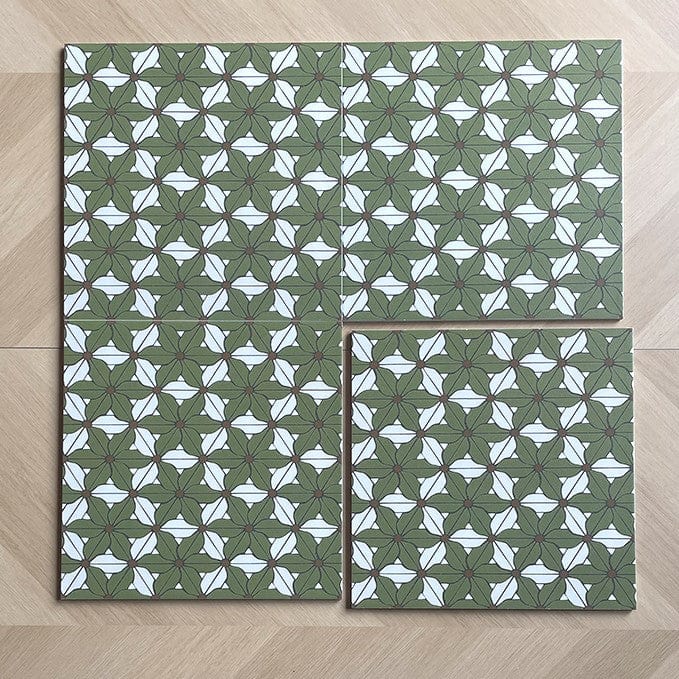 Retro Metro Series - Valley of Life Night Bloom Satin 300x300mm Ceramic Tile