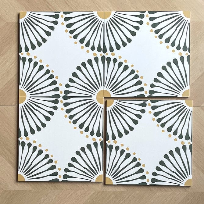 Retro Metro Series - Sunburst Sway Satin 300x300mm Ceramic Tile