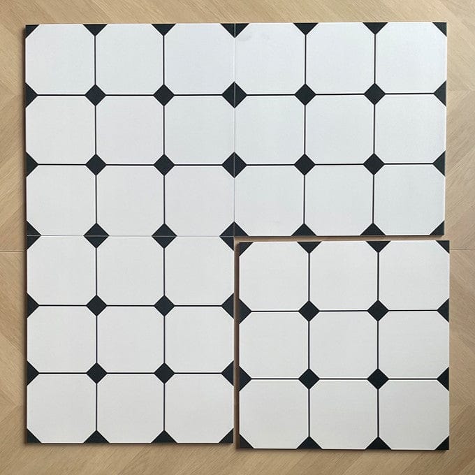 Metro Mod Series - Noir Matrix Quad Satin 400x400mm Ceramic Tile