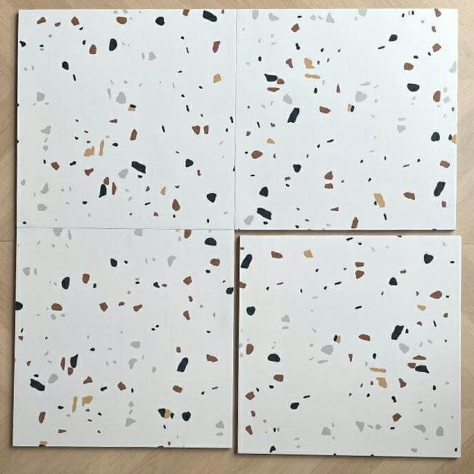 Recreated Terrazzo Series - Desert Splatter Satin 400x400mm Ceramic Tile