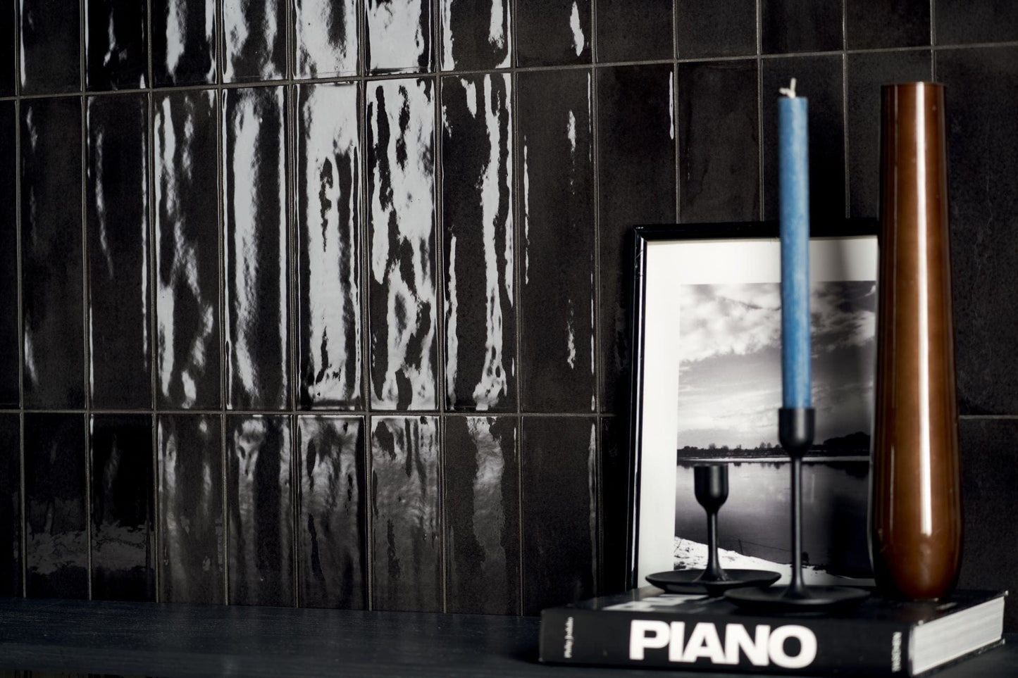 Lustroform Series - Midnight Onyx Gloss 75x300mm Porcelain Tile