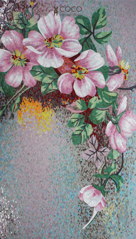 Artistic Mosaic - Giant Flowers - Pink Lovers