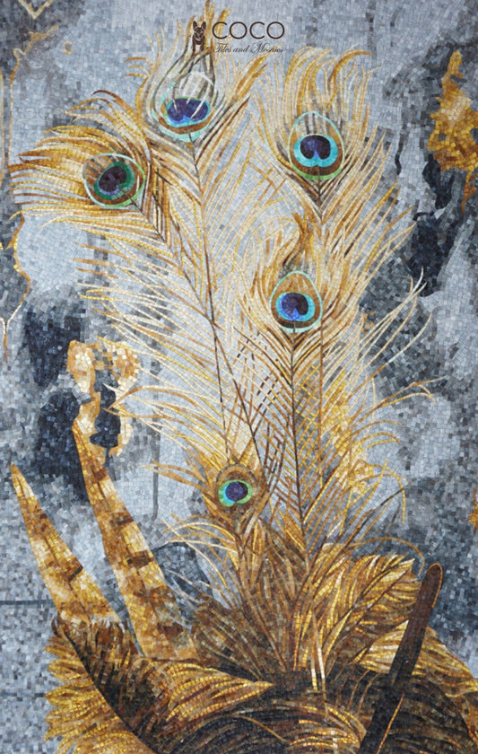 Artistic Mosaic - Fantasy Feather  - Peacock Eye Tail Feather