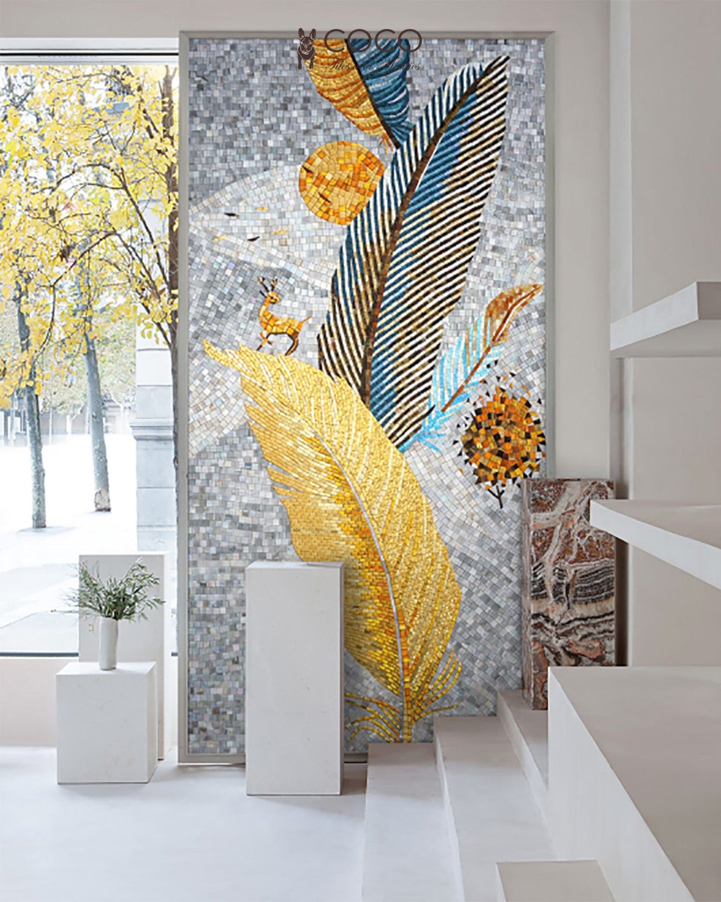 Artistic Mosaic - Giant Feathers - Guardian Angel