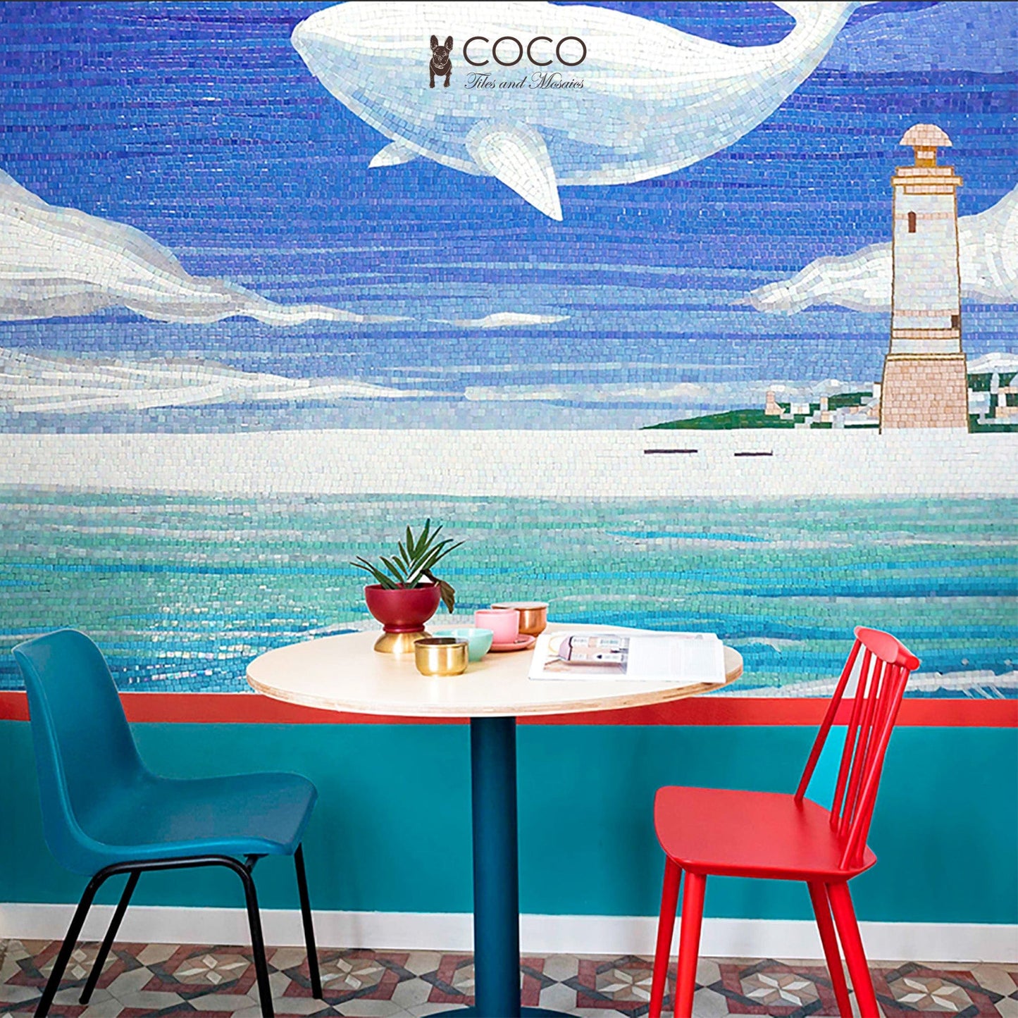 Artistic Mosaic - Whale - Humpback in Sky