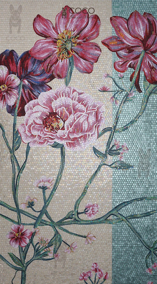 Mosaic Art - Giant Flowers - A World Of Beauty