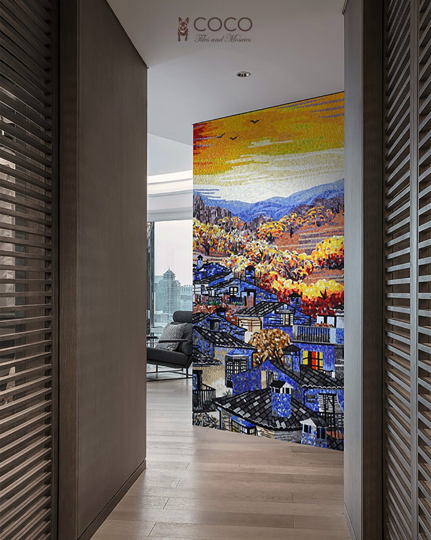 Mosaic Art - Picturesque Town