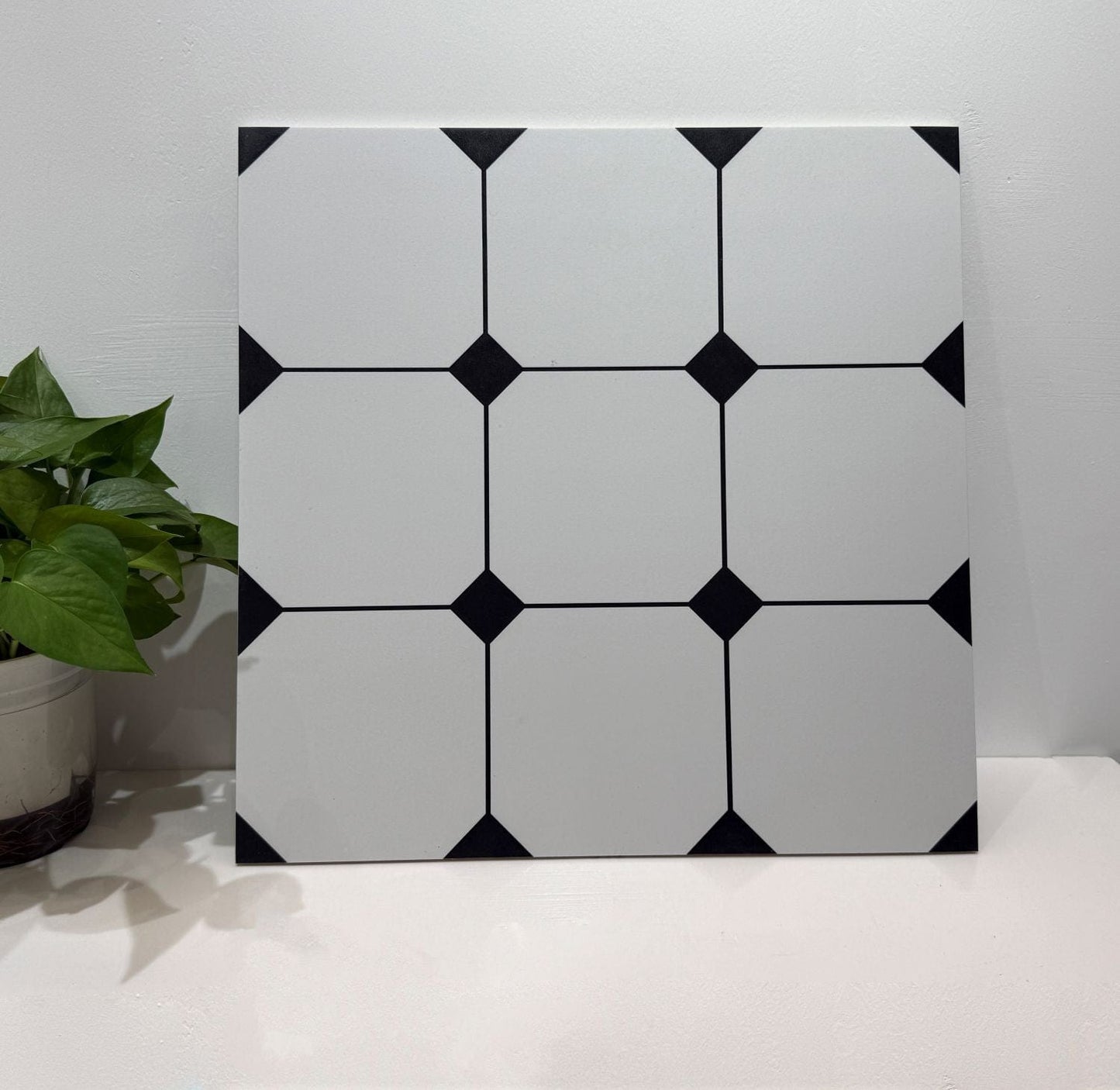 Metro Mod Series - Noir Matrix Quad Satin 400x400mm Ceramic Tile