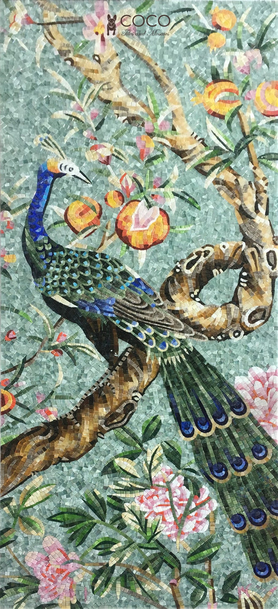 Peacock in Bloom Mosaic Art