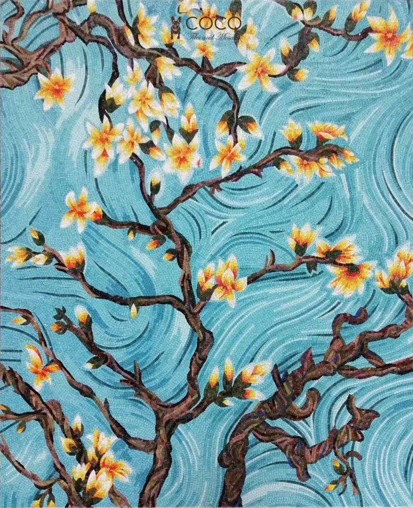 Petals in the Sky Wall Mosaic Art