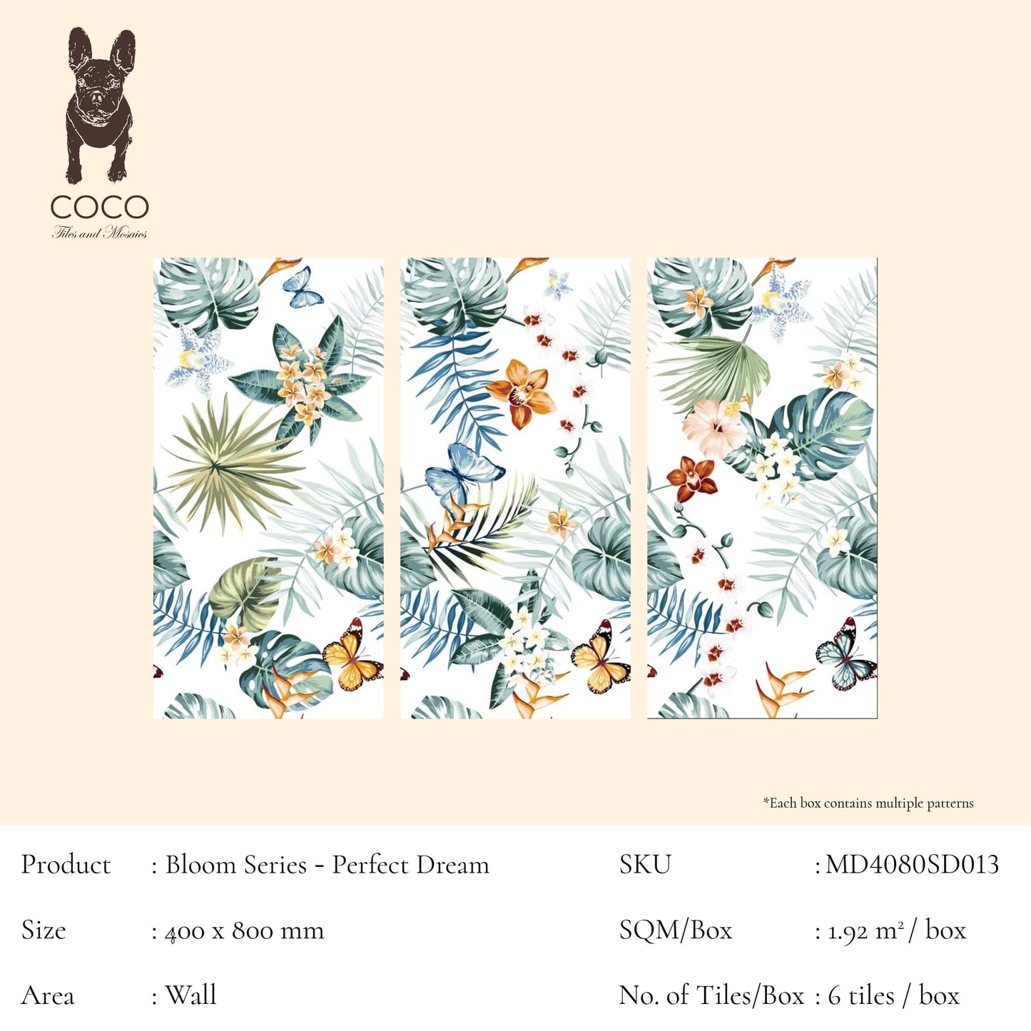 Bloom Series - Perfect Dream Satin 400x800mm Ceramic Tile